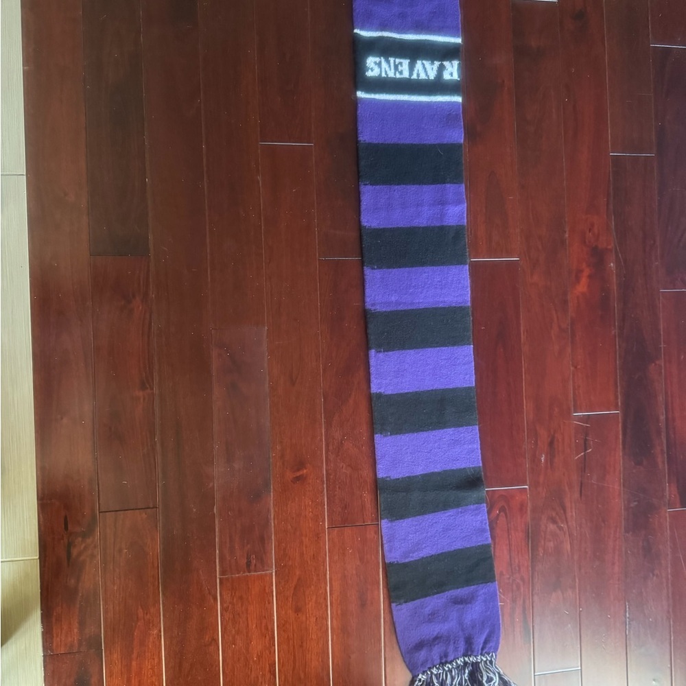 Like new Baltimore Ravens Purple and Black Striped Scarf